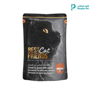 بيست كات فريند طعام قطط رطب قطع سمك السالمون مع الصلصة best cat friends chunks with salmon in gravy